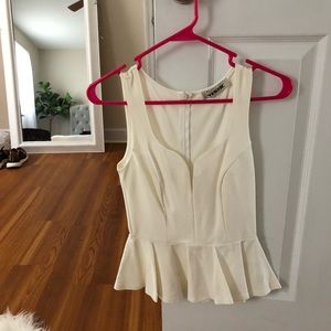 White Peplum Top